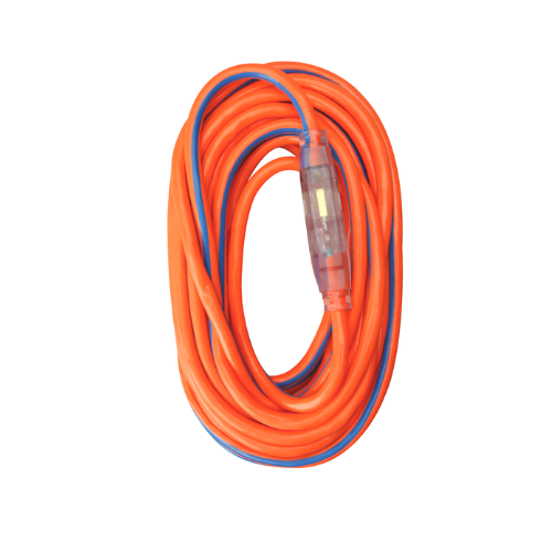 50 ft. 12/3 SJTW Outdoor Extension Cord w/ Power Light Plug Orange/Blue 2548SW003V (Pack of 8)