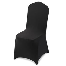 100PCS Stretch Spandex Chair Covers Flat-Front Polyester Slipcovers for Wedding Banquet & Dining Chairs (Black)