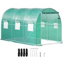 12×7×7' Ft Green Portable Plant Hot House with Galvanized Steel Hoops Walk-in Tunnel Greenhouse VV-TG-1277GREEN