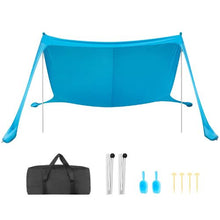 11 x 11 Ft  Beach Tent Sun Shelter UPF50+ Sun Protection 6.6 ft Tall for Family Outings Camping (Blue)