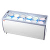 20 cu.ft Commercial Ice Cream Display Case with 12 Large Tubs 2 Sliding Glass Doors RI-560DC