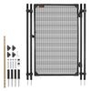Pool Fence Gate 4 x 2.5 FT Child Safety Gate for Inground Pools 352GSM Teslin PVC Mesh Metal Latch (Black)