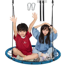 40" Spider Web Saucer Swing – 750 lbs Capacity Round Tree Swing with Woven Rope Seat & Straps
