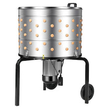 Electric Chicken Plucker Machine 25.6" Drum 1200W 275RPM 158 Soft Fingers Stainless Steel for Processing 4 Chicks with Transport Wheels