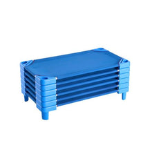 40" x 23" Blue Stackable Toddler Nap Cots with Portable Daycare Beds for Preschool & Kids (Pack of 6)