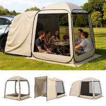 6 x 6 ft SUV Tailgate Pop-Up Screen Tent 4–6 Person Screened Canopy with Netting Sides & Carry Bag – (Beige)