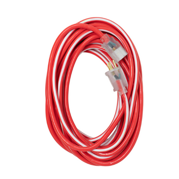 Cable de extensión para exteriores SJTW rojo y blanco de 50 pies 12/3 con indicador de luz de encendido 2548SW0041 (paquete de 8)