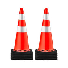 30" PVC Traffic Cones, 8 Pack with Reflective Collars & Weighted Base