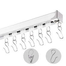 Ceiling Curtain Track 5.9 FT/1.8M Sliding Track with Hooks Ceiling/Wall Mount (White)