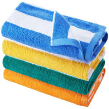 30 x 60 In Oversized Beach Towels Cotton Cabana Stripe Pool Towels Soft Absorbent & Quick-Dry (Pack of 4)