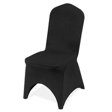 50-Pack Stretch Spandex Folding Chair Covers Universal Arched Front Slipcovers for Wedding Banquet & Party (Black)