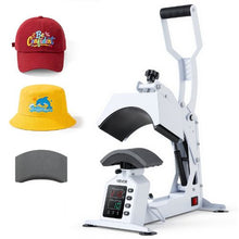Hat Heat Press Machine 2 Platens with Cap Stretcher Temperature & Time Control HTV & Sublimation (White)