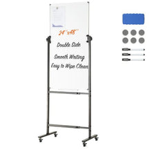 24 x 48 In Rolling Magnetic Whiteboard, Double-sided Mobile Whiteboard for Office School RW2448