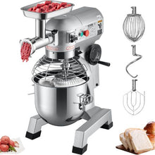 Commercial Stand Mixer 20 Qt 1100W 3-Speed Food Mixer with Meat Grinder Dough Hook & Whisk