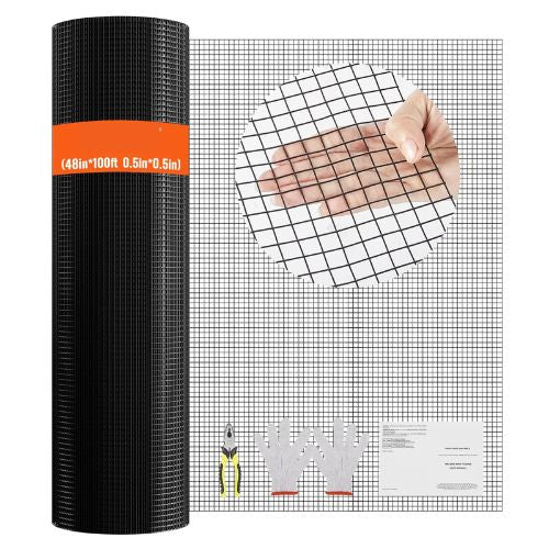 48 Inch x 100 Ft 19 Gauge Chicken Wire Fence Roll Galvanized Wire Mesh Roll for Chicken Coop Barrier Hardware Cloth SS19121248100