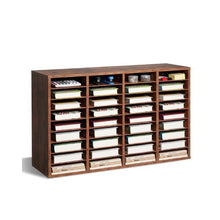 36-Compartment Wooden Literature Organizer Mail Sorter – (Dark Brown)