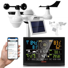 7-in-1 Wi-Fi Weather Station 7.5-Inch Color Display Solar Outdoor Sensor Temperature Humidity Wind & Rain