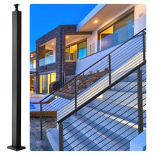 42" Cable Railing Post SUS304 Stainless Steel Black No Holes 1-Pack