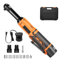 3/8 Inch Cordless Ratchet Wrench with Two Batteries Charger Sockets Adaptor and Extension Bar