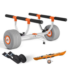 Heavy Duty Kayak & Canoe Cart – 350 lbs Load 12" Inflatable PU Tires 2 Straps Quick Assemble/Disassemble