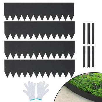 12 Inch x 13' Ft Hammer-in Edging Border with 6 Clips Steel Garden Edging Borders Bendable Metal Landscape Edging JC12*40in 4pcs (Pack of 4)