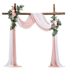 21' Ft Blush Pink with Ivory Wedding Arch Draping Fabric Reception Backdrop Wedding Decoration Artificial Wedding Arch Flowers Kit XH-HQ05 (Pack of 4)