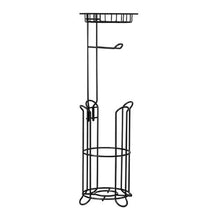 3-in-1 Free-Standing Toilet Paper Holder with Shelf (Matte Black)