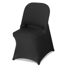 150PCS Stretch Spandex Chair Covers Flat-Front Polyester Slipcovers for Wedding Banquet & Dining Chairs (Black)