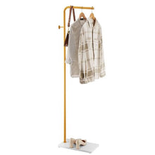 Modern Freestanding Coat Rack with Quartz Stone Base 3 Round Hooks Coat Tree for Entryway & Living Room