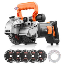 Wall Chaser 4800W 6800 RPM Concrete Groove Cutter 5 Blades Adjustable Handle