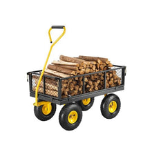 500 LBS Steel Garden Cart Heavy-Duty Wagon with 10" All-Terrain Tires & Removable Mesh Sides