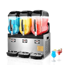 3 x 12 L Commercial Slushy Machine 144 Cups Stainless Steel Margarita Smoothie Drink Maker for Home Party Restaurants
