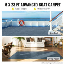 6 x 23' Gray Marine Carpet Indoor Outdoor Rugs for Patio Deck Anti-Slide TPR Water-Proof Back Cut Outdoor Marine Carpeting Easy Clean Outdoor Carpet Roll