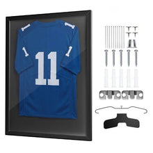 Jersey Display Case 35.4 x 27.6 in Wooden Frame with UV Protection (Black)
