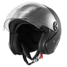 Adult 3/4 Open Face Helmet with Clear Visor (Matte Black) (Large)