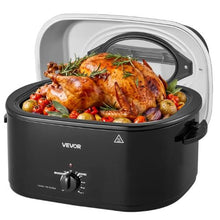 26QT Electric Roaster Oven 1450W Viewing Lid Defrost & Warm Functions Removable Rack (Black)