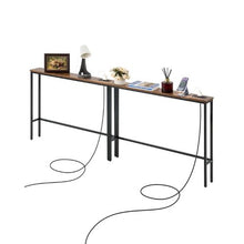 Behind Couch Narrow Console Table with Power Outlets 2-Pack