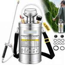 1.5-Gallon Stainless Steel Sprayer 16-Inch Wand 3.3-Ft Hose Pressure Gauge & Adjustable Nozzle