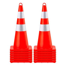 12" x 28" PVC Traffic Cones with Reflective Collars & Weighted Base