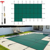 18x34 ft Inground Pool Safety Cover with Left Step Mesh Winter Cover with Hardware