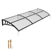 38 x 117 in Door Awning Canopy, Polycarbonate Front Door Cover Rain & UV Protection (Clear)
