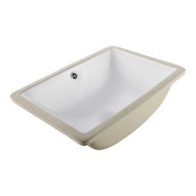 18.11" x 12.99" Rectangular Undermount Bathroom Sink White Ceramic Basin with Overflow