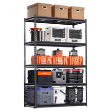 5-Tier Industrial Metal Shelving Unit Black