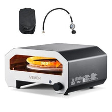 Outdoor Pizza Oven 16" Propane Gas Pizza Maker with Electric Rotation Pizza Stone & Carry Bag (Black)