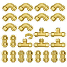 1/2" Push-Fit for Air System (Straight,Elbows,Tees) Pipe Fittings (25PCS)