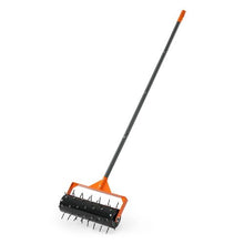 15-Inch Rolling Lawn Aerator 42-Spike Push Roller with 60-Inch Handle Fillable Drum