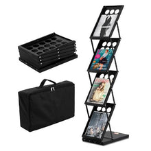 Foldable 4-Tier Brochure Display Rack Portable Stand ZG-TSZLJ