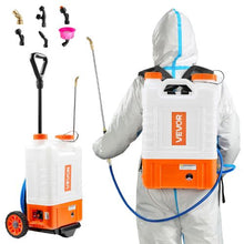 4 Gallon Battery Backpack Sprayer with Cart 0–94 PSI 2 Wands & 8 Nozzles 12V Sprayer for Weeding & Cleaning
