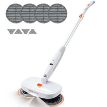 Electric Spin Mop Cordless 40-Min Battery Dual Heads & LED Light for Hardwood/Tile Floor Cleaning