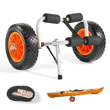 Kayak Cart 200lb Foldable Trolley with 10" Tires & Strap for Kayaks and SUPs